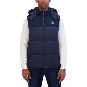 Nautica Men’s Mixed Sheen Quilted Vest(Navy)