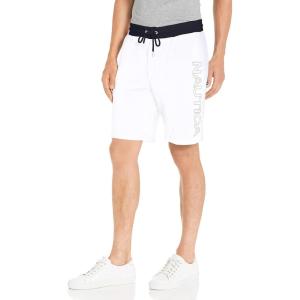 Nautica Men’s Nautica Men’s Fleece Logo Shorts(Bright White)
