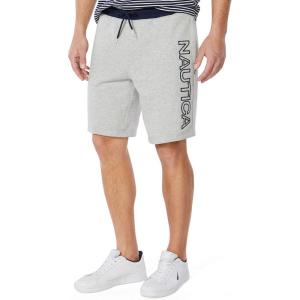 Nautica Men’s Nautica Men’s Fleece Logo Shorts(Grey Heather)