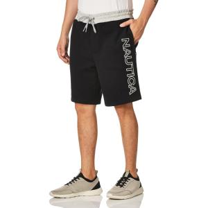 Nautica Men’s Nautica Men’s Fleece Logo Shorts(True Black)