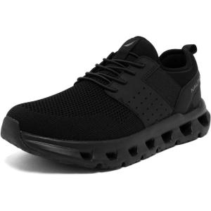 Nautica Mens Running Sneakers Sport Fashion Lace-Up Athletic Soft Shoes for Gym Tennis Men – Cushioned, Breathable, Lightweight & Comfortable(Black Mono Zer)