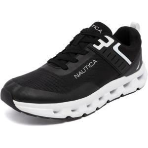 Nautica Mens Running Sneakers Sport Fashion Lace-Up Athletic Soft Shoes for Gym Tennis Men – Cushioned, Breathable, Lightweight & Comfortable(Black White-bolang)