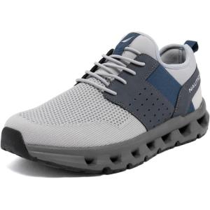 Nautica Mens Running Sneakers Sport Fashion Lace-Up Athletic Soft Shoes for Gym Tennis Men – Cushioned, Breathable, Lightweight & Comfortable(Grey Slate Zer)