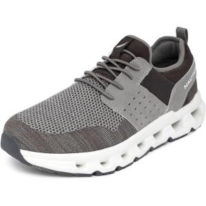 Nautica Mens Running Sneakers Sport Fashion Lace-Up Athletic Soft Shoes for Gym Tennis Men – Cushioned, Breathable, Lightweight & Comfortable(Grey Stone Zer)