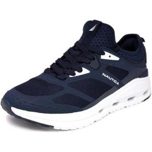 Nautica Mens Running Sneakers Sport Fashion Lace-Up Athletic Soft Shoes for Gym Tennis Men – Cushioned, Breathable, Lightweight & Comfortable(Navy White Gobi)