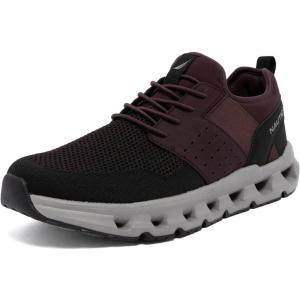 Nautica Mens Running Sneakers Sport Fashion Lace-Up Athletic Soft Shoes for Gym Tennis Men – Cushioned, Breathable, Lightweight & Comfortable(Plum Black Zer)