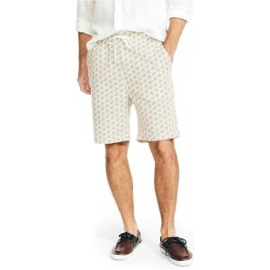 Nautica Men’s Sustainably Crafted 8.5″ Printed Cabana Short(Sail White)