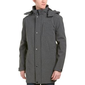 Nautica Men’s Wool Jacket – Diamond Quilted Lining, Polyfill Insulation, Snap & Zip Closure(Heather Grey)