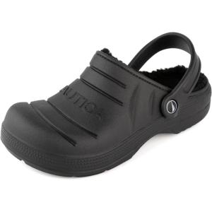 Nautica Women’s Clogs – Athletic Sports Sandal – Water Shoes Slip-On with Adjustable Back Strap – Beach Sports Shoe – River Edge(Black-river Breese)