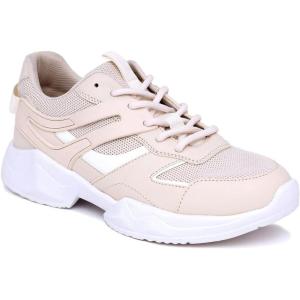 Nautica Women’s Fashion Sneaker Lace-Up Jogger Running Shoe Casual Walking Tennis Sneaker(Hillbrook-bone)