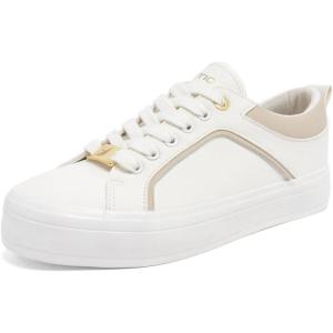 Nautica Women’s Lace-Up Platform Fashion Sneakers – Low-Top Casual Walking & Tennis Shoes Platform(White Bone Davidia)