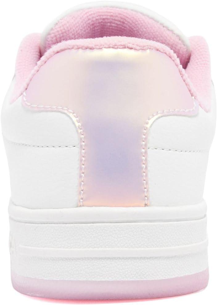 imageNautica Boys Girls Casual Fashion Shoes Comfortable Soccer Classic Walking Tennis Sneakers for Kids Breathable Lightweight amp Flexible Lace UpBungeeWhite Pink Pearl