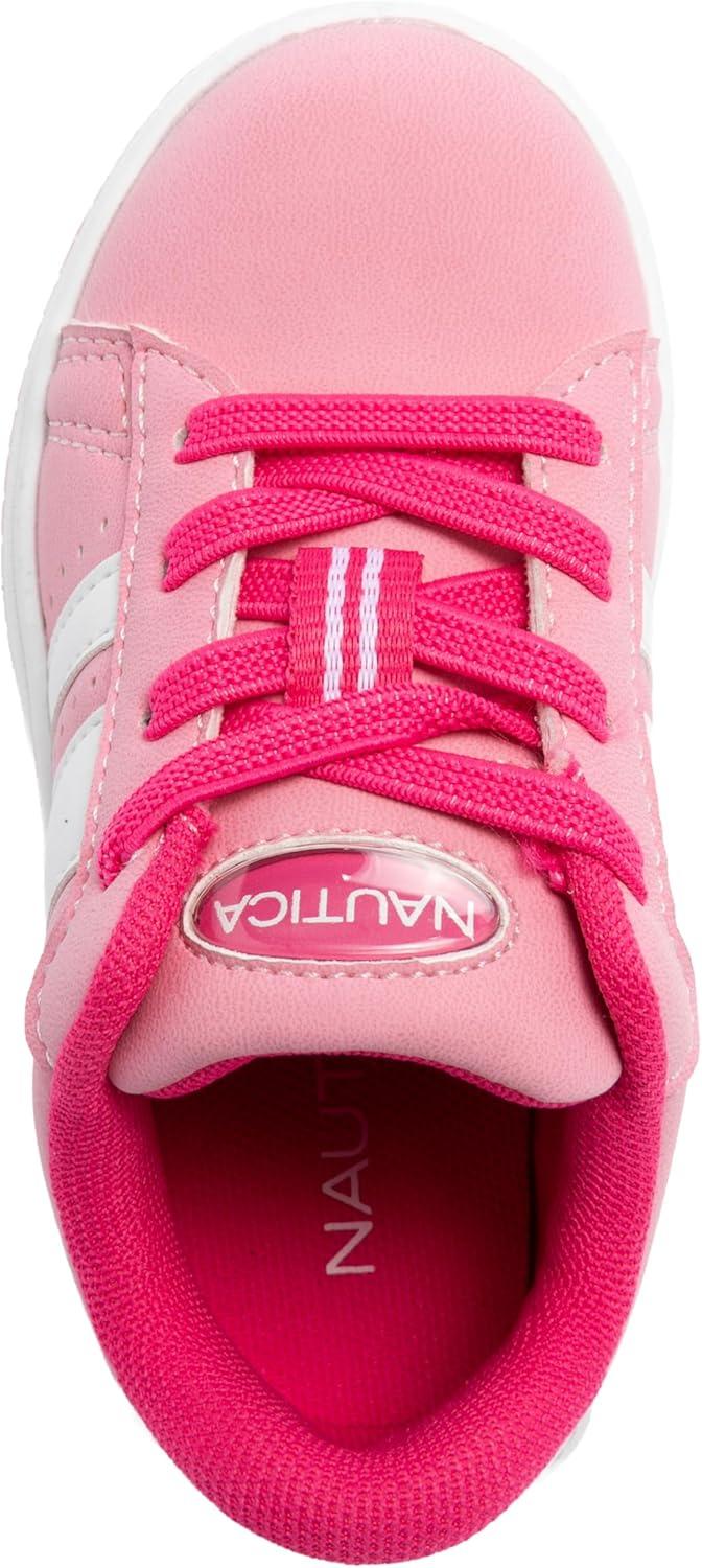 imageNautica Boys Girls Casual Fashion Shoes Comfortable Soccer Classic Walking Tennis Sneakers for Kids Breathable Lightweight amp Flexible Lace UpBungeePink Neon Pinkscottford