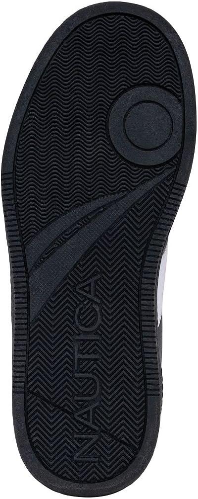 imageNautica Boys Girls Casual Fashion Shoes Comfortable Soccer Classic Walking Tennis Sneakers for Kids Breathable Lightweight amp Flexible Lace UpBungeeBlack Iridescent Black
