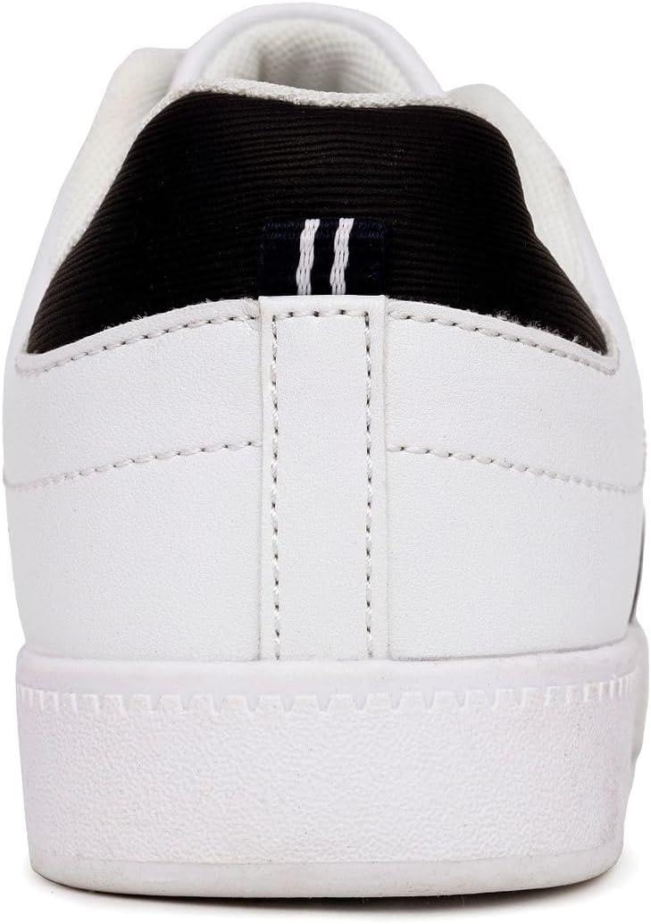 imageNautica Boys Girls Casual Fashion Shoes Comfortable Soccer Classic Walking Tennis Sneakers for Kids Breathable Lightweight amp Flexible Lace UpBungeeWhite Black