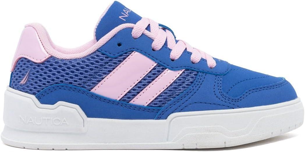 imageNautica Boys Girls Casual Fashion Shoes Comfortable Soccer Classic Walking Tennis Sneakers for Kids Breathable Lightweight amp Flexible Lace UpBungeeBlue Pinklotte