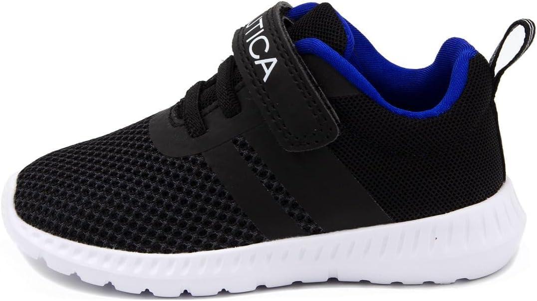 imageNautica Kids Fashion Sneaker Athletic Running Shoe with One Strap Boys GirlsToddlerLittle KidBlack Blue