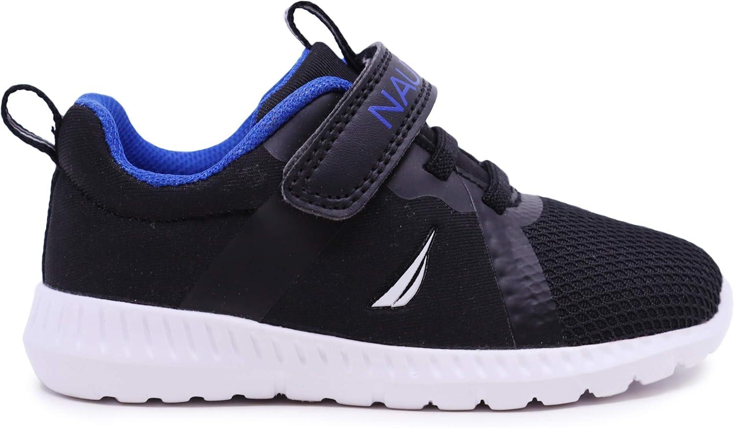 imageNautica Kids Fashion Sneaker Athletic Running Shoe with One Strap Boys GirlsToddlerLittle KidBlack Mesh Cobalt