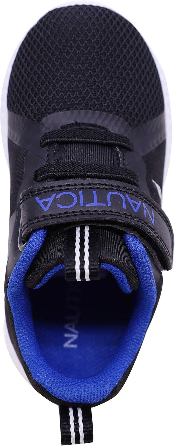 imageNautica Kids Fashion Sneaker Athletic Running Shoe with One Strap Boys GirlsToddlerLittle KidBlack Mesh Cobalt