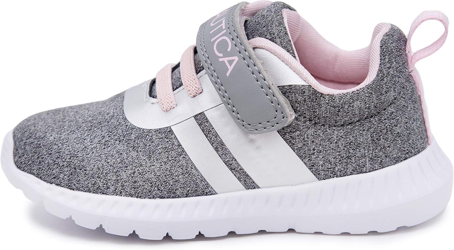 imageNautica Kids Fashion Sneaker Athletic Running Shoe with One Strap Boys GirlsToddlerLittle KidGrey Heather