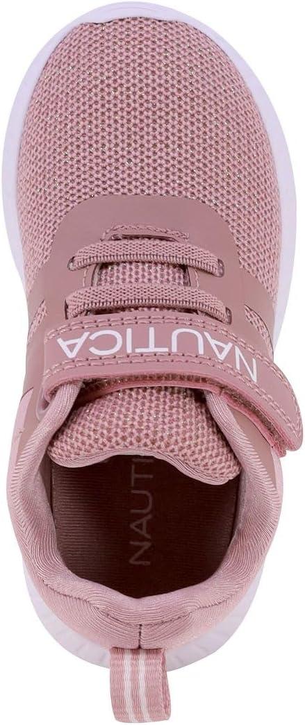 imageNautica Kids Fashion Sneaker Athletic Running Shoe with One Strap Boys GirlsToddlerLittle KidMauve Sparkle