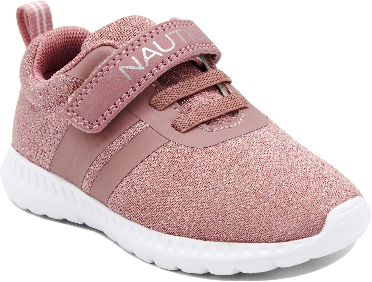 imageNautica Kids Fashion Sneaker Athletic Running Shoe with One Strap Boys GirlsToddlerLittle KidMauve Sparkle