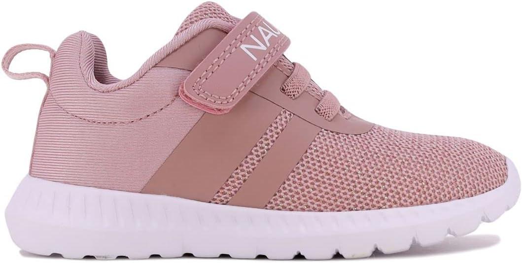 imageNautica Kids Fashion Sneaker Athletic Running Shoe with One Strap Boys GirlsToddlerLittle KidMauve Sparkle