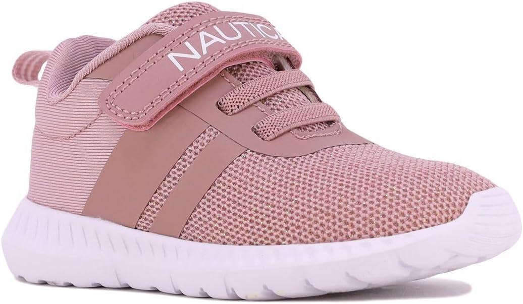 imageNautica Kids Fashion Sneaker Athletic Running Shoe with One Strap Boys GirlsToddlerLittle KidMauve Sparkle