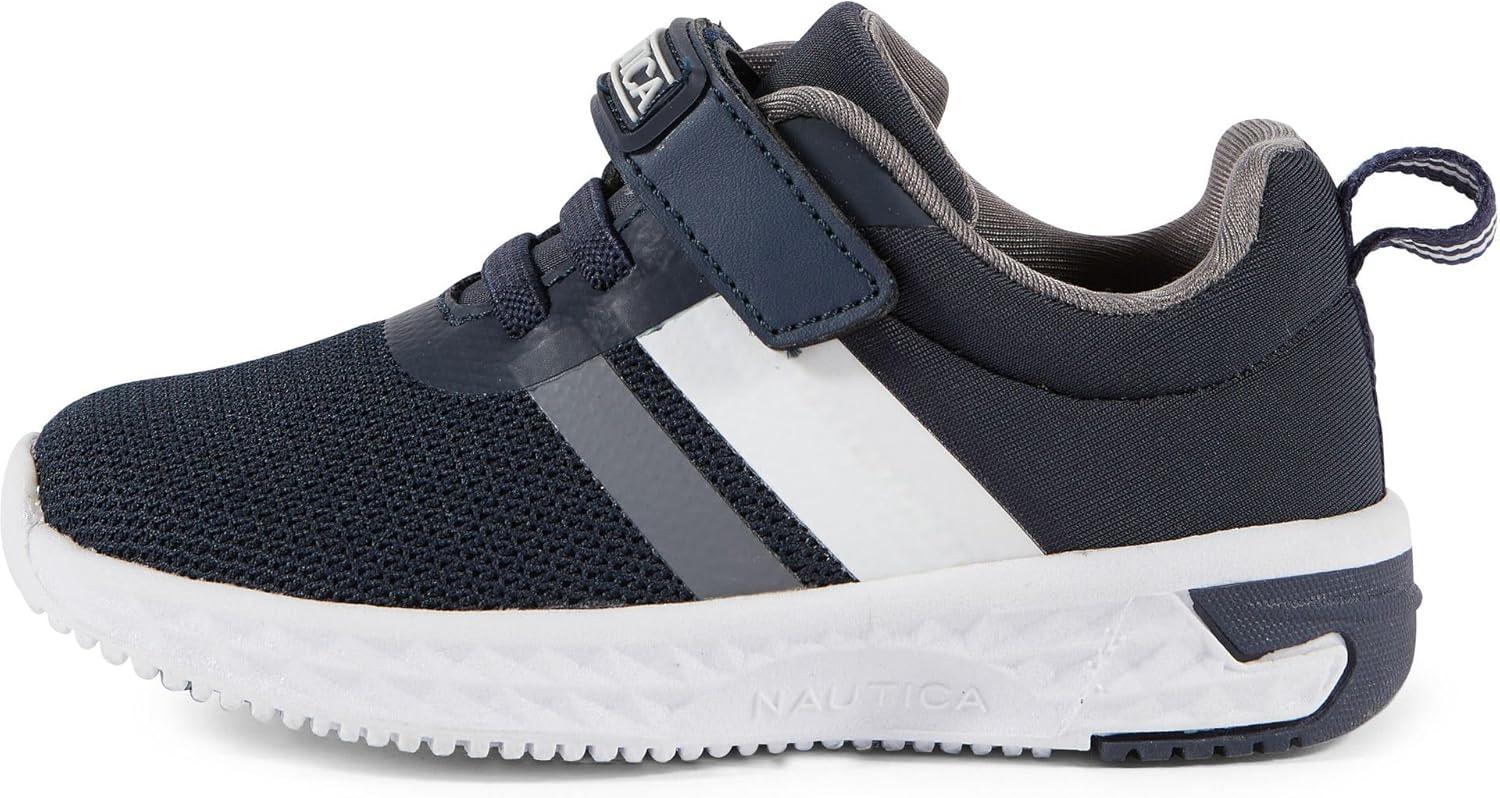 imageNautica Kids Fashion Sneaker Athletic Running Shoe with One Strap Boys GirlsToddlerLittle KidNavy Greybreck