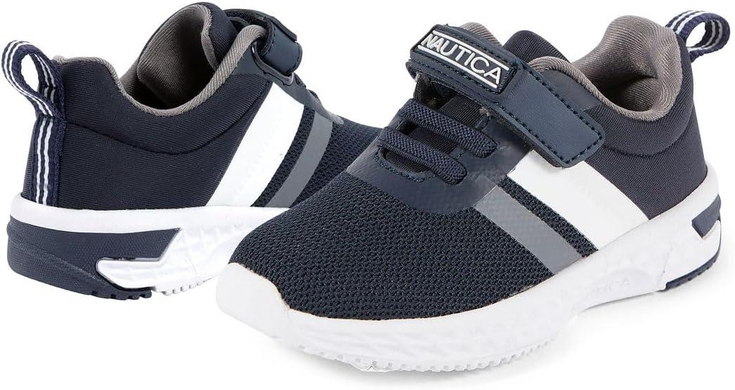 imageNautica Kids Fashion Sneaker Athletic Running Shoe with One Strap Boys GirlsToddlerLittle KidNavy Greybreck