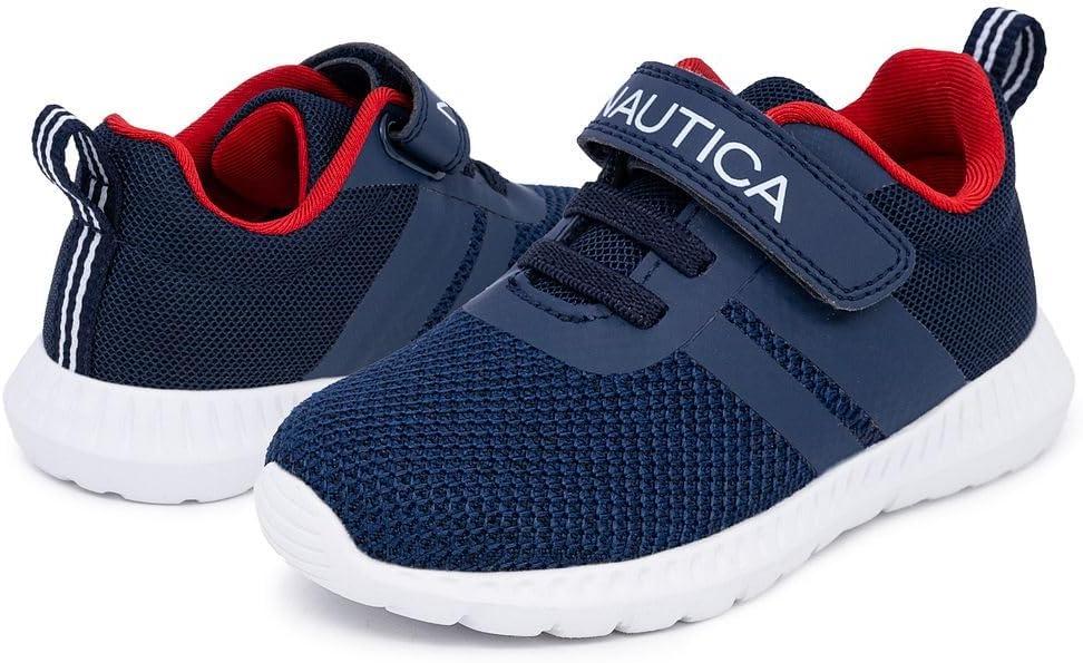 imageNautica Kids Fashion Sneaker Athletic Running Shoe with One Strap Boys GirlsToddlerLittle KidNavy White