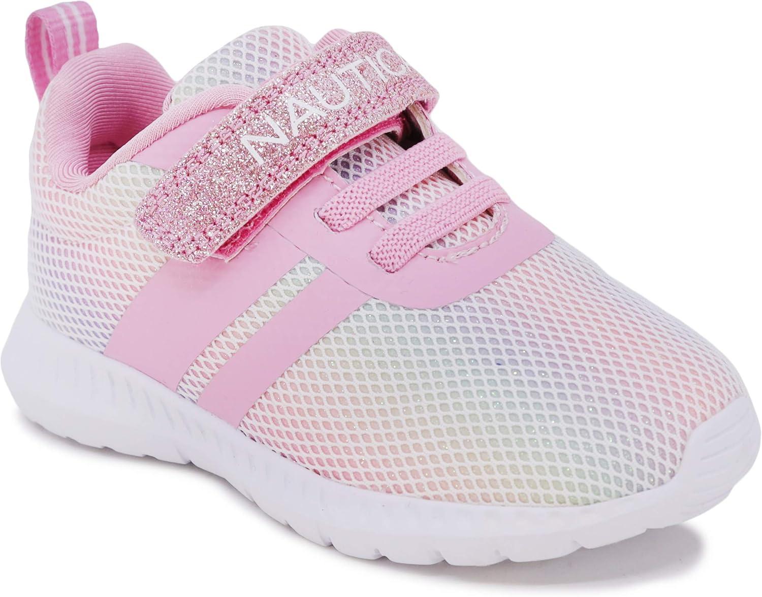 imageNautica Kids Fashion Sneaker Athletic Running Shoe with One Strap Boys GirlsToddlerLittle KidRainbow Sparkle