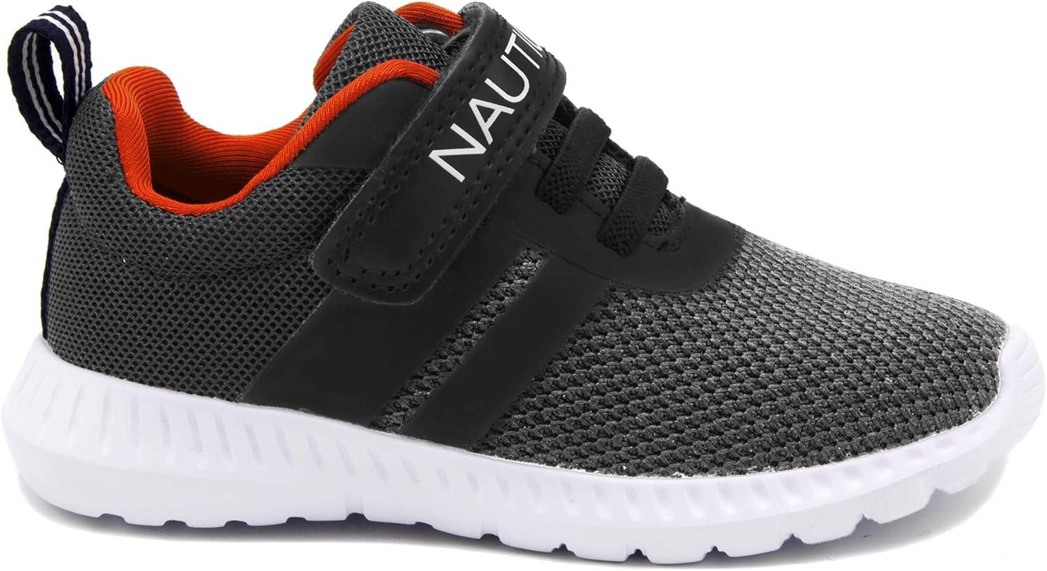 imageNautica Kids Fashion Sneaker Athletic Running Shoe with One Strap Boys GirlsToddlerLittle KidStorm Grey