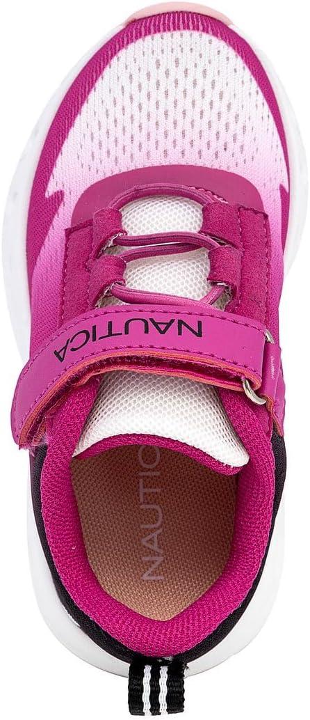 imageNautica Kids Fashion Sneaker Athletic Running Shoe with One Strap Boys GirlsToddlerLittle KidWhite Fushia Peach