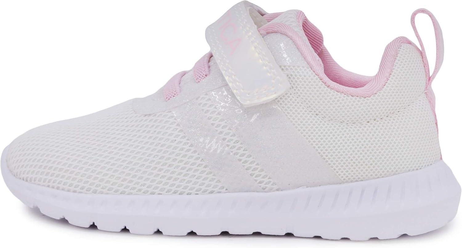 imageNautica Kids Fashion Sneaker Athletic Running Shoe with One Strap Boys GirlsToddlerLittle KidWhite Iridescent