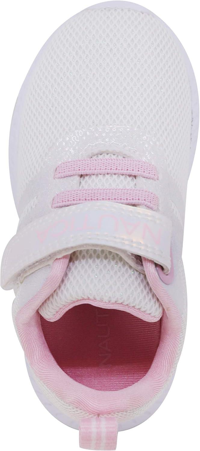 imageNautica Kids Fashion Sneaker Athletic Running Shoe with One Strap Boys GirlsToddlerLittle KidWhite Iridescent