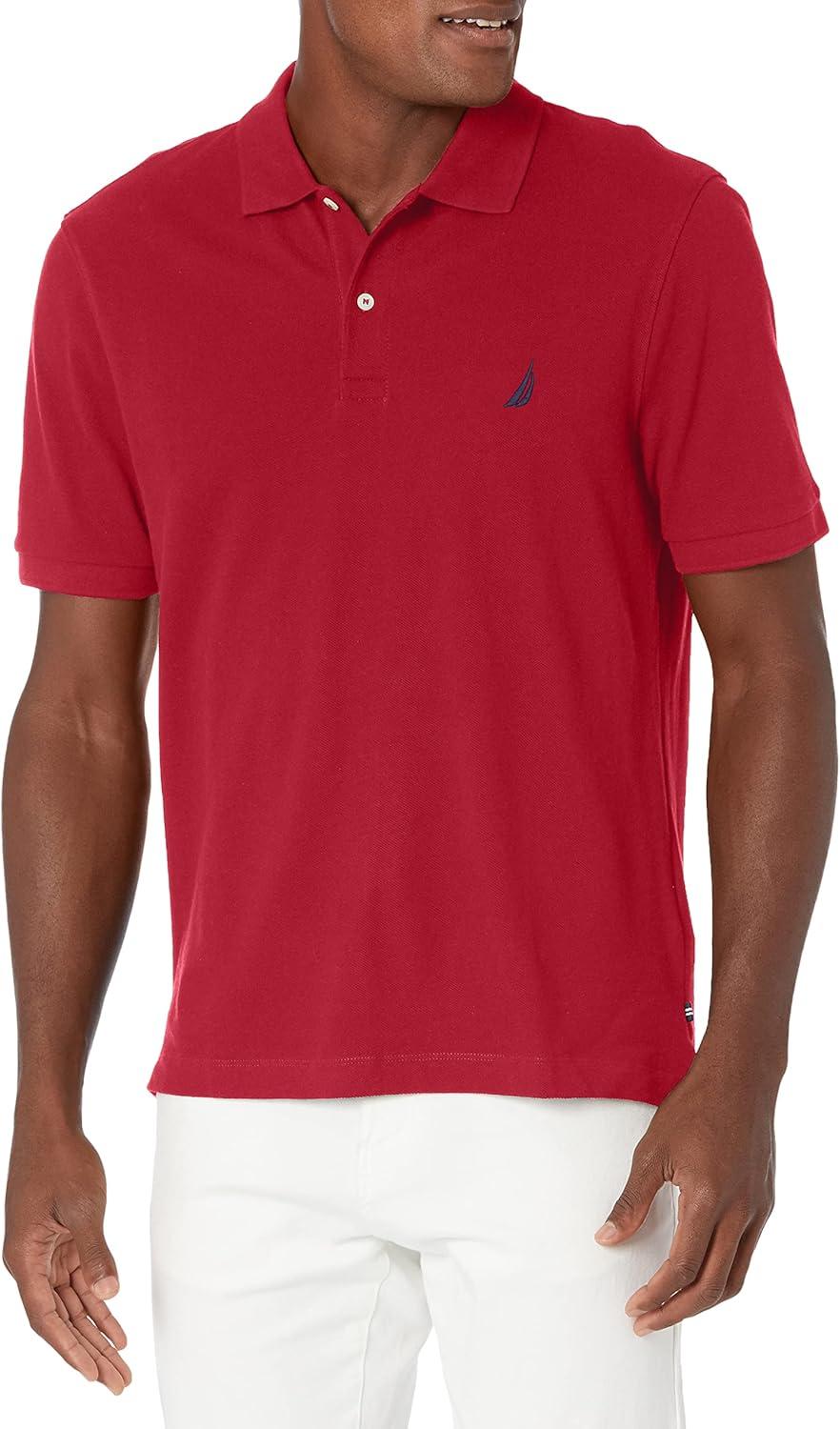 imageNautica Mens Nautica Classic Fit Deck PoloBiking Red