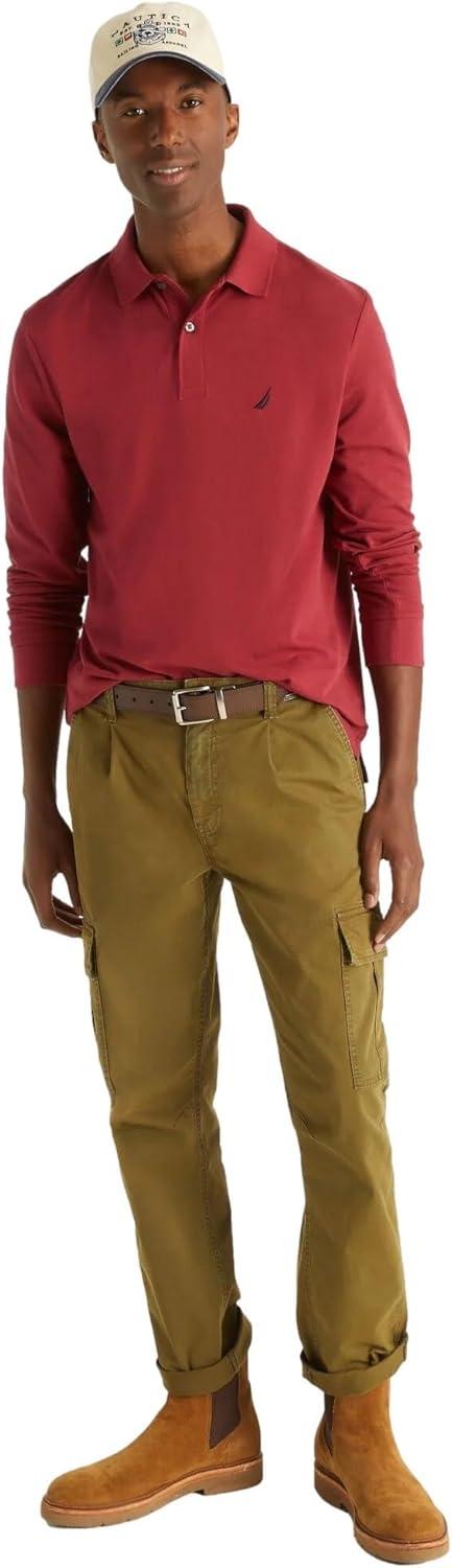 imageNautica Mens Nautica Classic Fit LongSleeve Deck PoloNautica Classic Fit LongSleeve Deck PoloAutumnberry