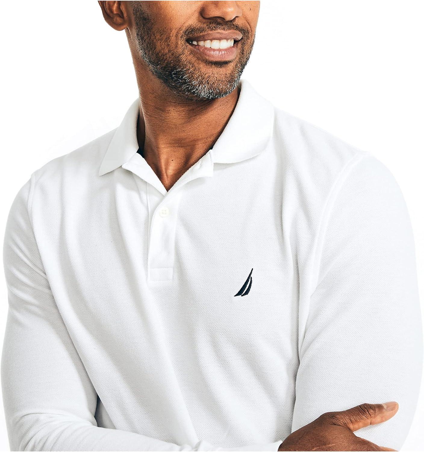 imageNautica Mens Nautica Classic Fit LongSleeve Deck PoloNautica Classic Fit LongSleeve Deck PoloBright White