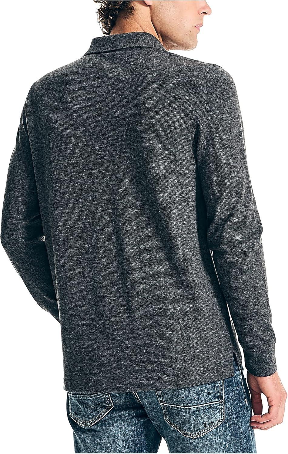 imageNautica Mens Nautica Classic Fit LongSleeve Deck PoloNautica Classic Fit LongSleeve Deck PoloCharcoal Heather
