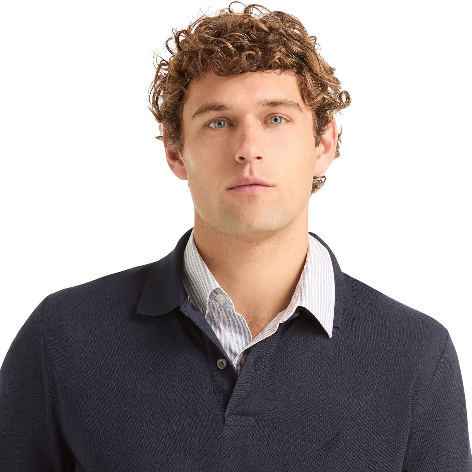 imageNautica Mens Nautica Classic Fit LongSleeve Deck PoloNautica Classic Fit LongSleeve Deck PoloFrench Navy