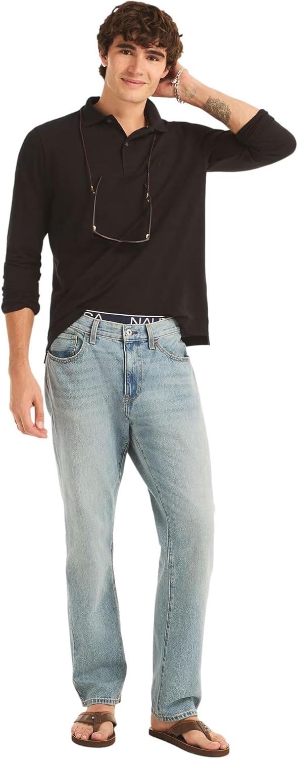 imageNautica Mens Nautica Classic Fit LongSleeve Deck PoloNautica Classic Fit LongSleeve Deck PoloLuxury Black