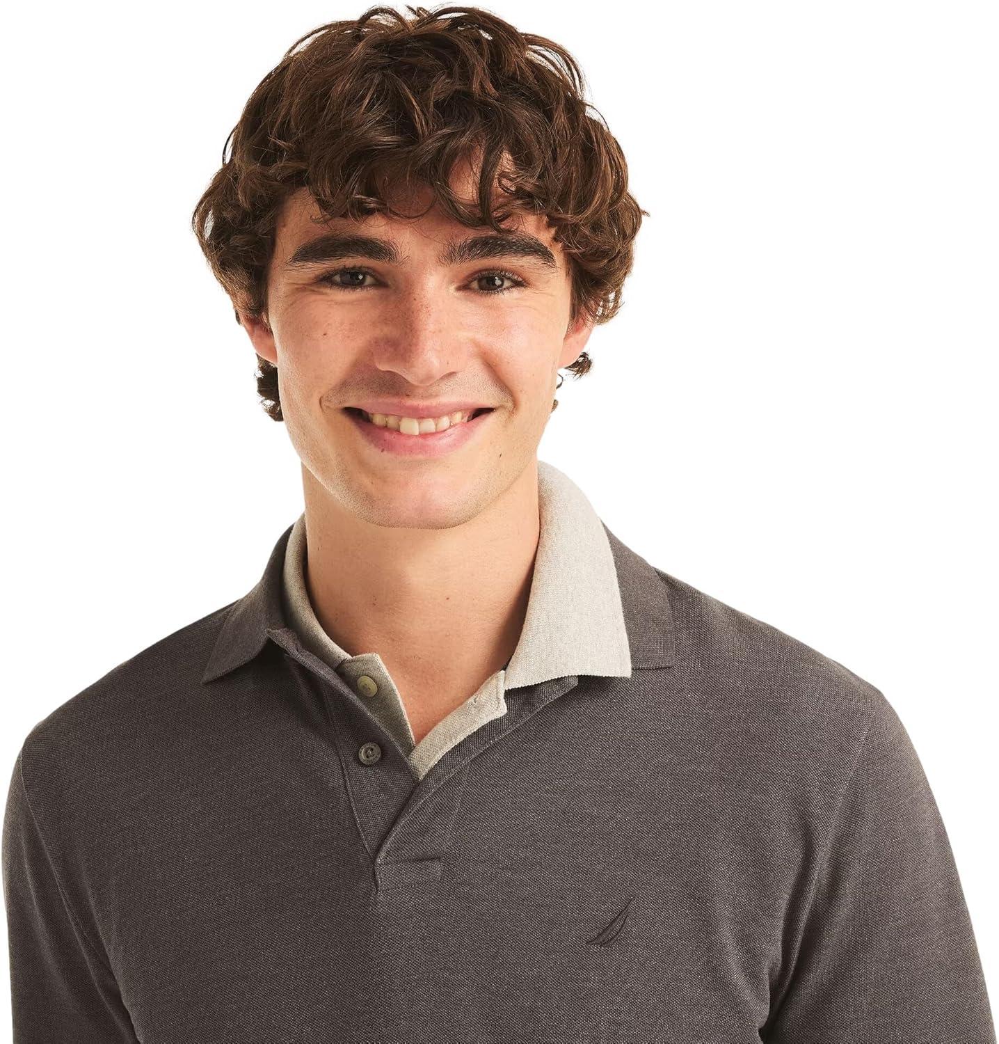imageNautica Mens Nautica Classic Fit LongSleeve Deck PoloNautica Classic Fit LongSleeve Deck PoloNew Charcoal Heather