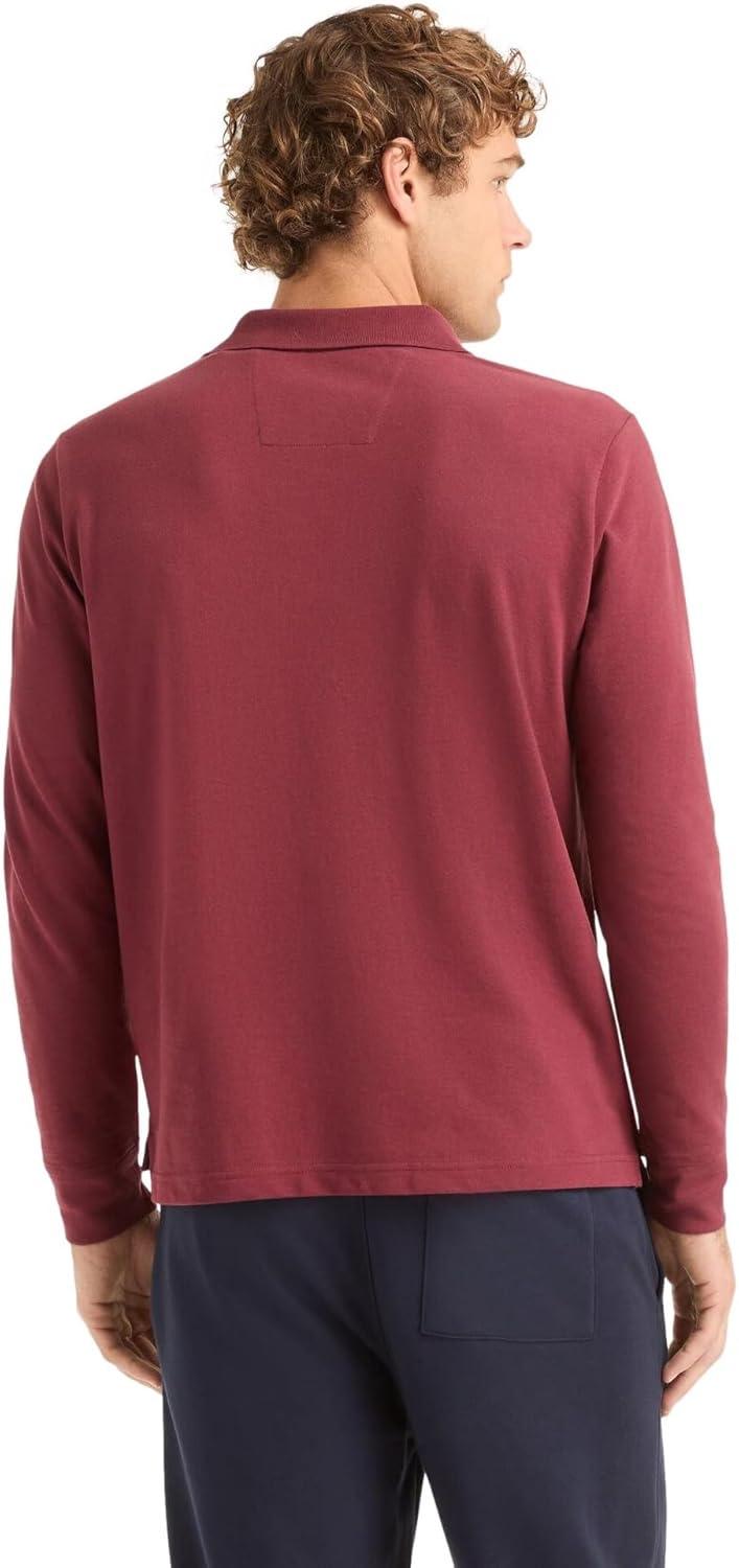 imageNautica Mens Nautica Classic Fit LongSleeve Deck PoloNautica Classic Fit LongSleeve Deck PoloOxblood Red