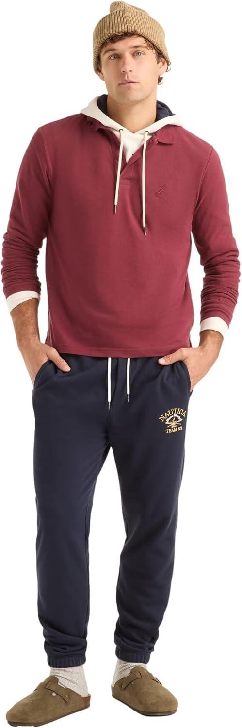 imageNautica Mens Nautica Classic Fit LongSleeve Deck PoloNautica Classic Fit LongSleeve Deck PoloOxblood Red
