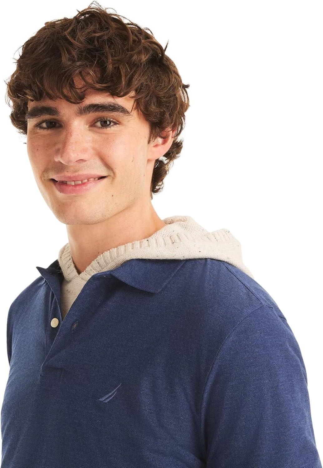 imageNautica Mens Nautica Classic Fit LongSleeve Deck PoloNautica Classic Fit LongSleeve Deck PoloStellar Blue Heather