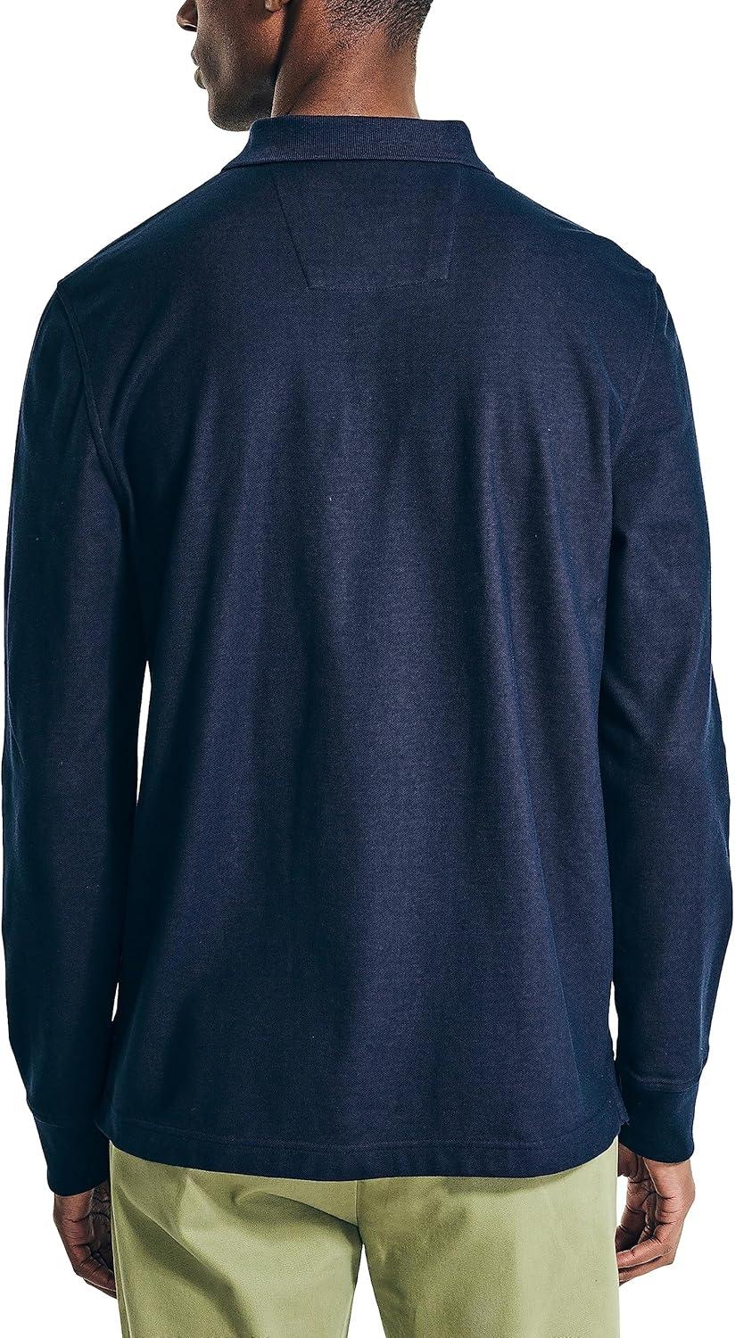 imageNautica Mens Nautica Sustainably Crafted Classic Fit LongSleeve Deck PoloNavy