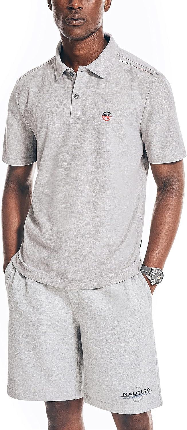 imageNautica Mens Sustainably Crafted Classic Fit PoloAnchor Grey Heather