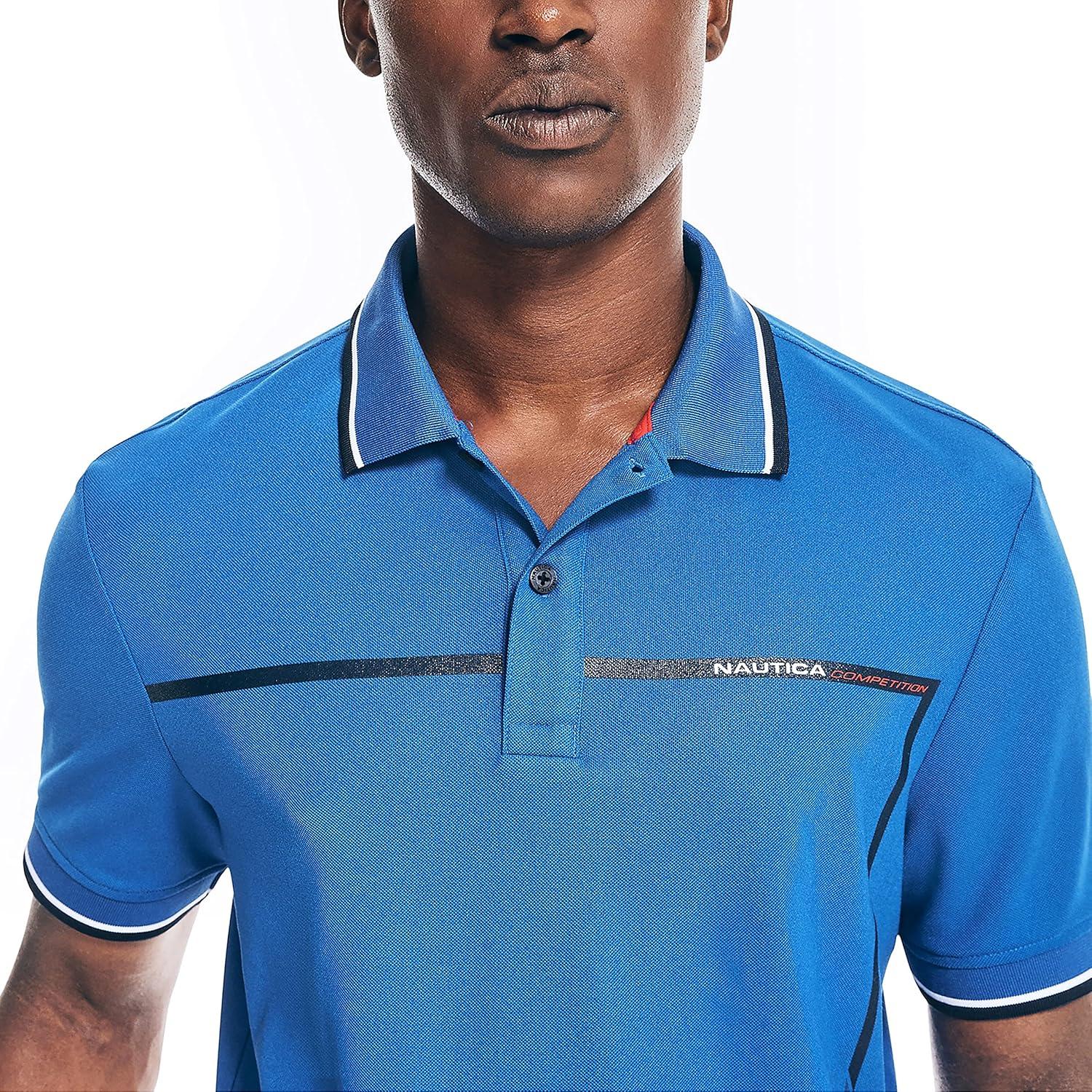 imageNautica Mens Sustainably Crafted Classic Fit PoloBright Cobalt