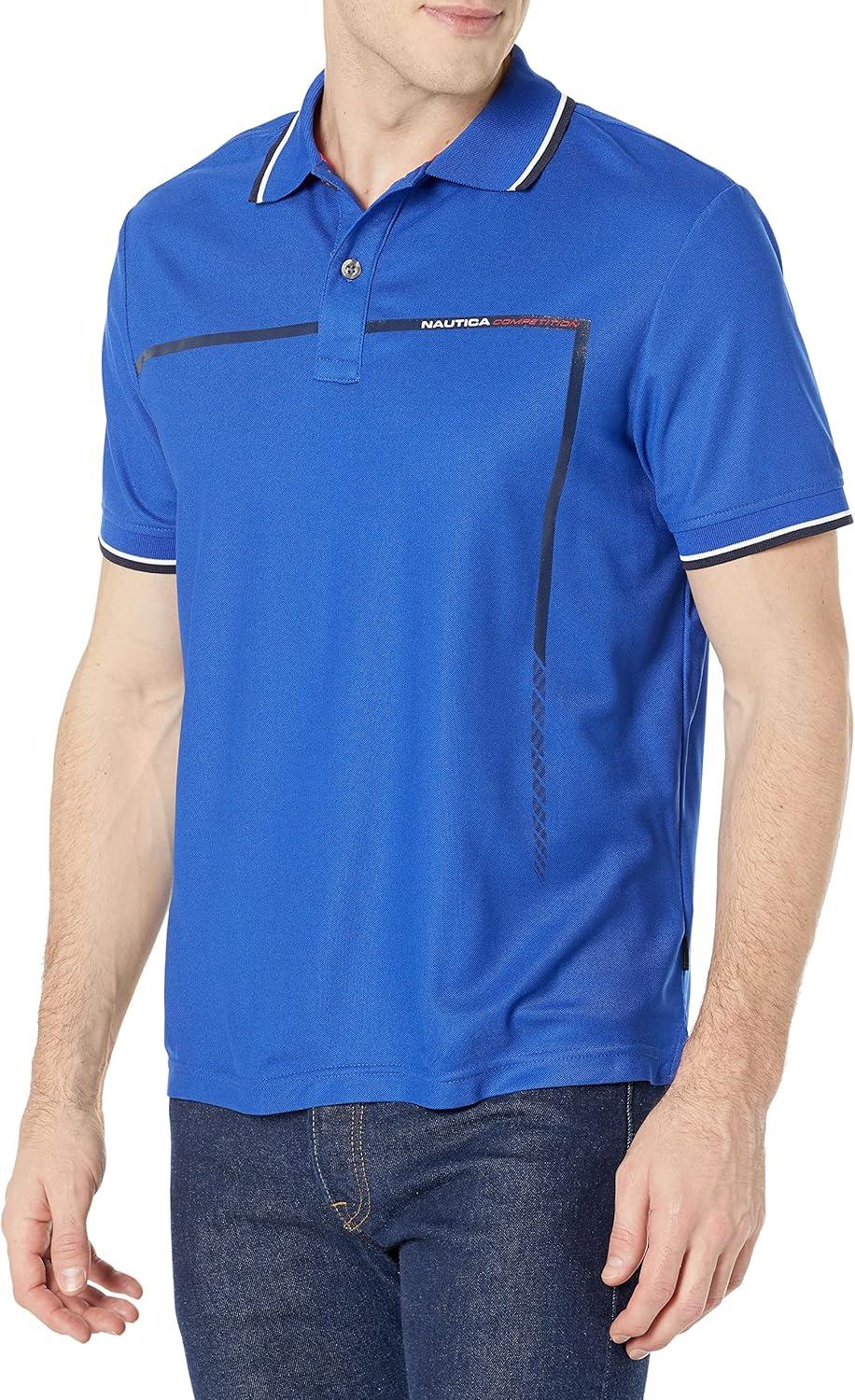imageNautica Mens Sustainably Crafted Classic Fit PoloBright Cobalt